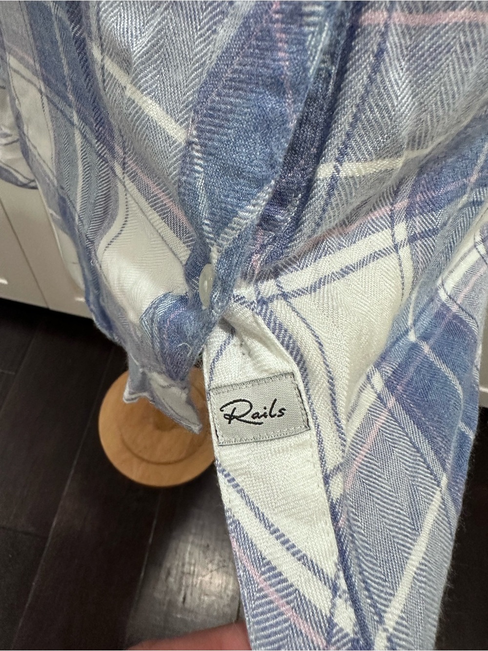 Rails Hunter Plaid Shirt White Blue Taffy Small - Picture 4 of 8